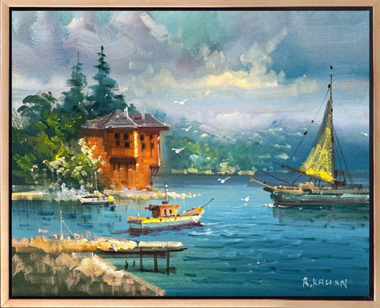 Çengelköy'den Rıhtıma Yağlı Boya Tablosu