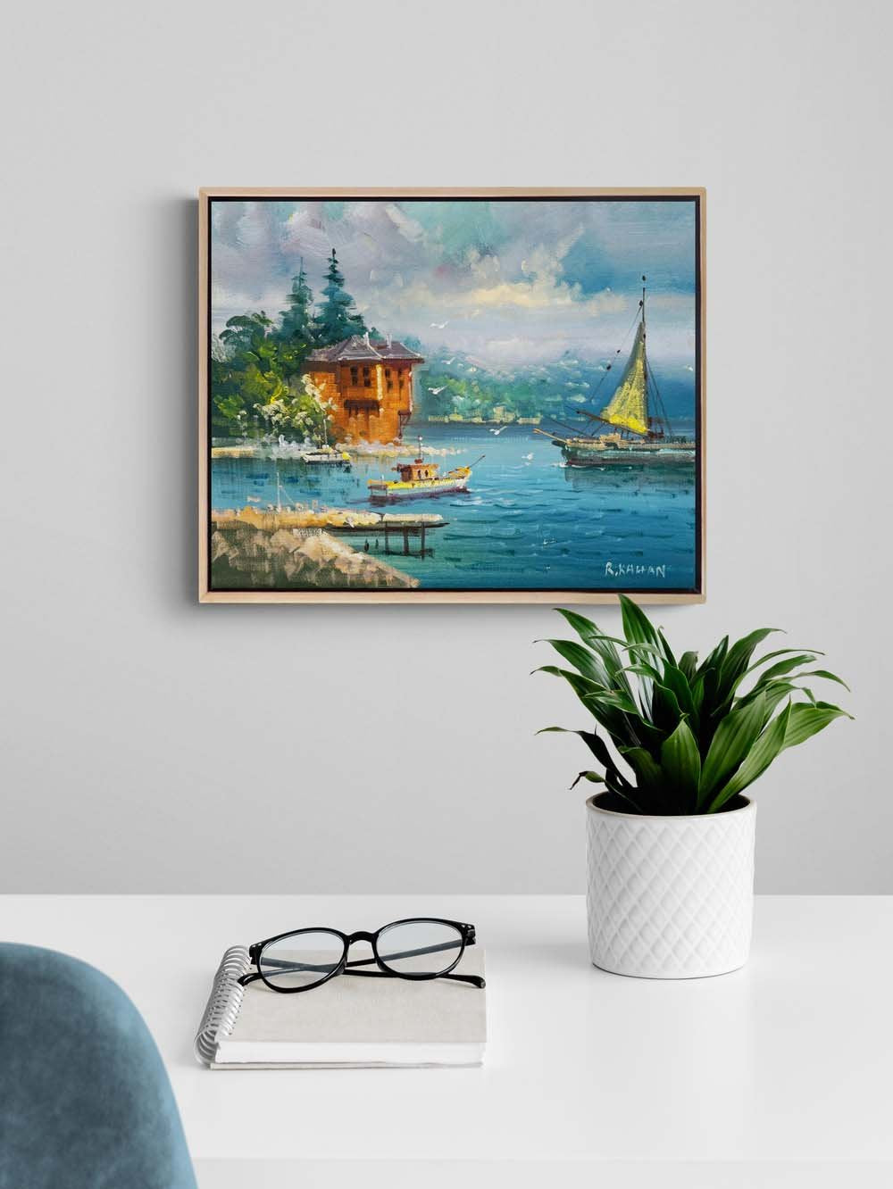 Çengelköy'den Rıhtıma Yağlı Boya Tablosu