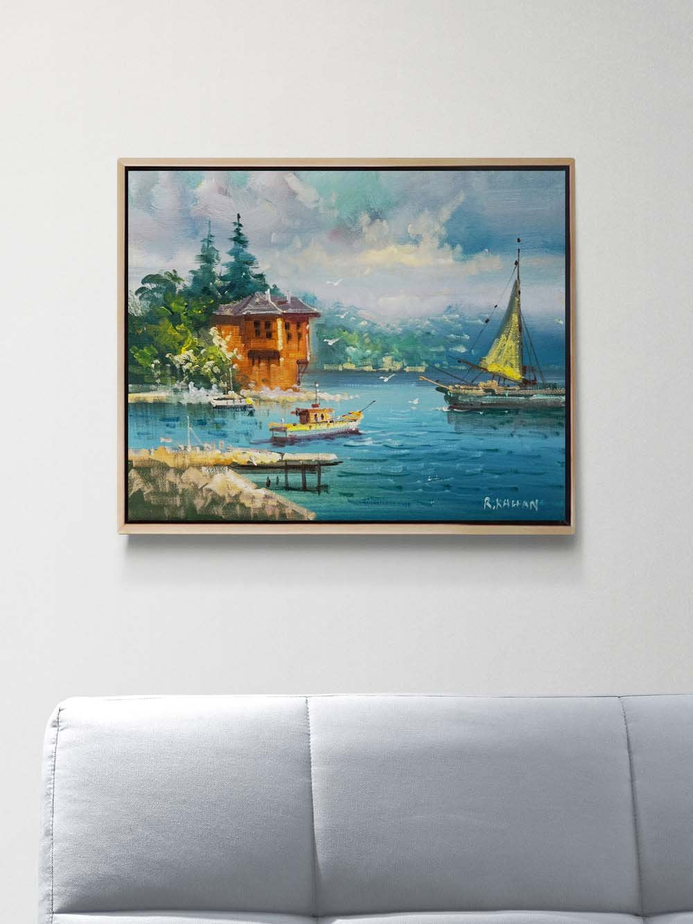 Çengelköy'den Rıhtıma Yağlı Boya Tablosu