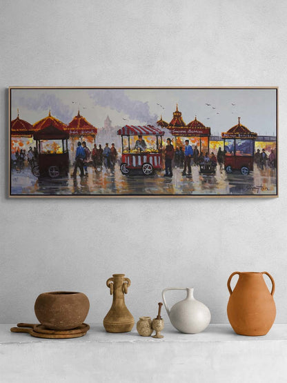 Emiönü Sokak Lezzetleri Yağlı Boya Tablosu