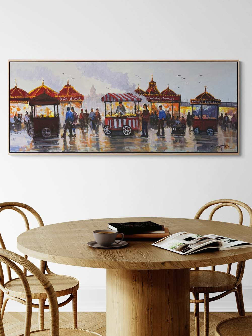 Emiönü Sokak Lezzetleri Yağlı Boya Tablosu