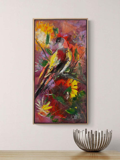 Rengarenk Kuş Yağlı Boya Tablosu