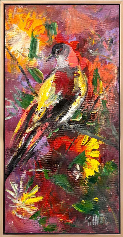 Rengarenk Kuş Yağlı Boya Tablosu