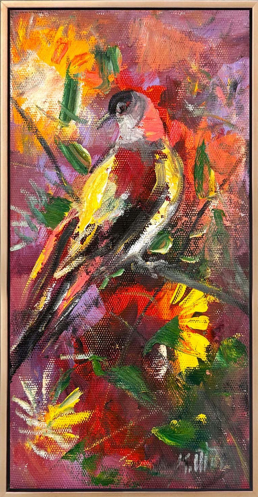 Rengarenk Kuş Yağlı Boya Tablosu