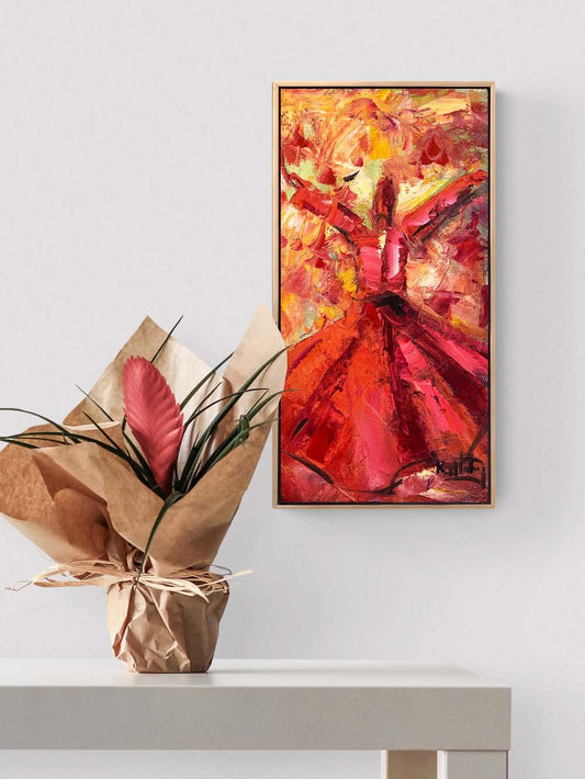 Kırmızı ve Semazen Yağlı Boya Tablosu