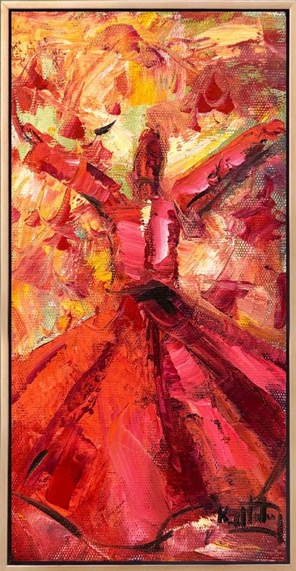 Kırmızı ve Semazen Yağlı Boya Tablosu