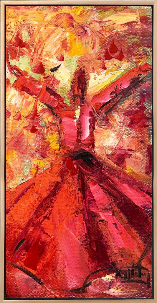 Kırmızı ve Semazen Yağlı Boya Tablosu