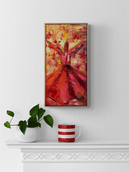 Kırmızı ve Semazen Yağlı Boya Tablosu