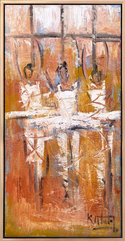 Tül İçinde Melodi Yağlı Boya Tablosu