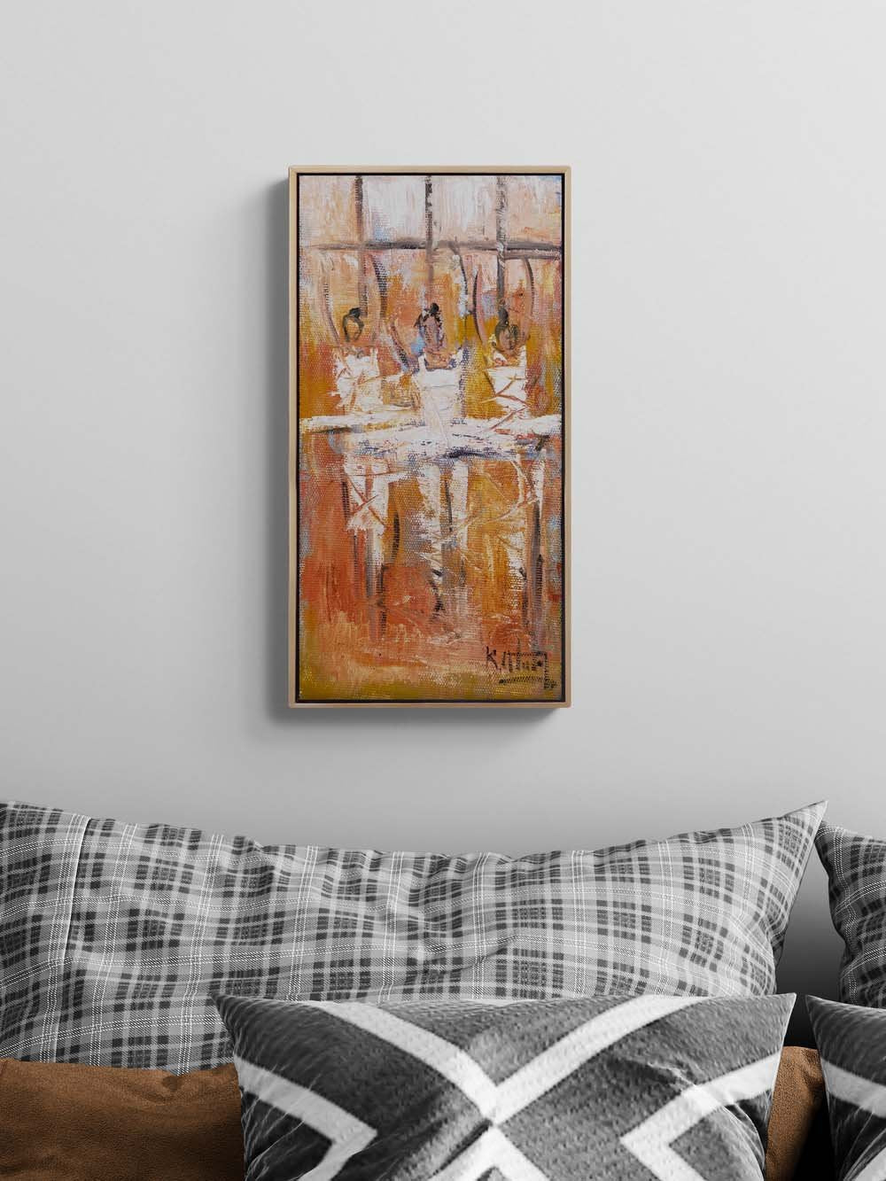 Tül İçinde Melodi Yağlı Boya Tablosu