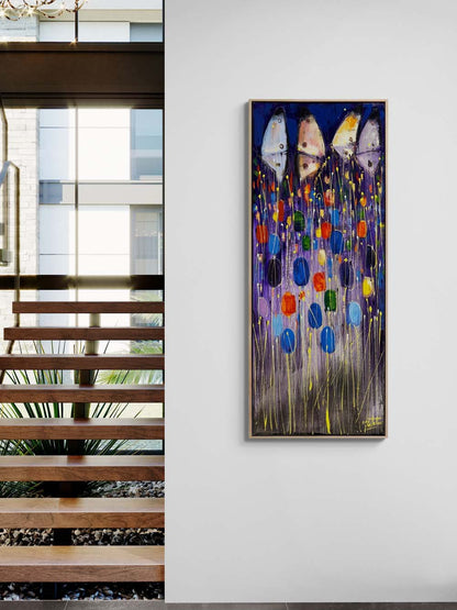 Düşlerde Yalnız Kelebekler Yağlı Boya Tablosu