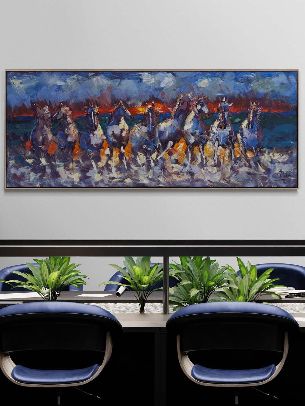 Özgür Yılkı Atları Yağlı Boya Tablosu