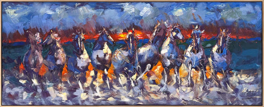 Özgür Yılkı Atları Yağlı Boya Tablosu