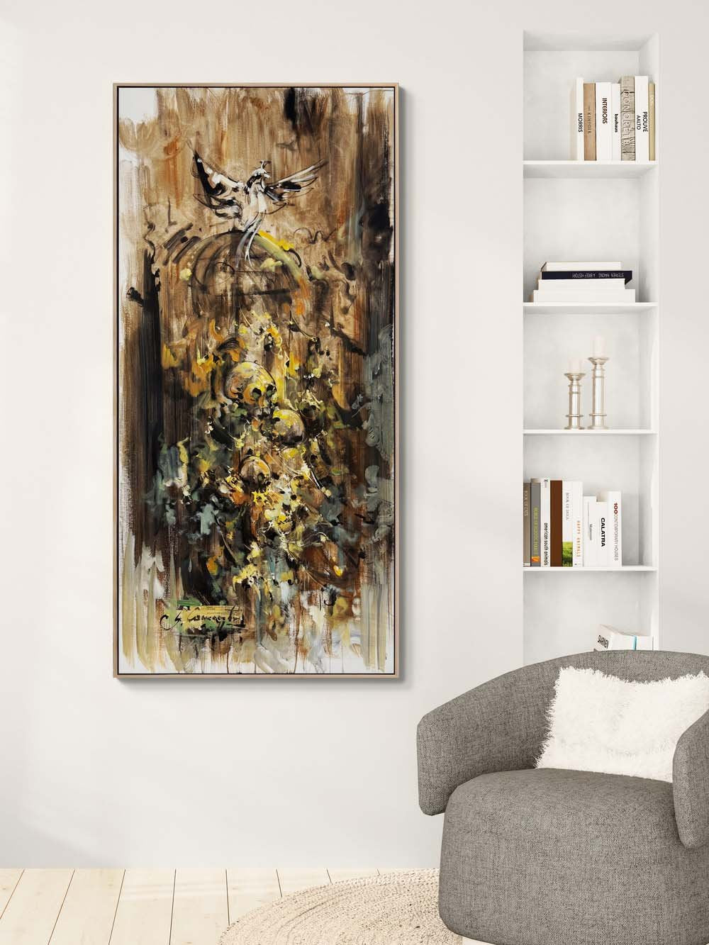 Kafesin İçindeki Çığlık Yağlı Boya Tablosu