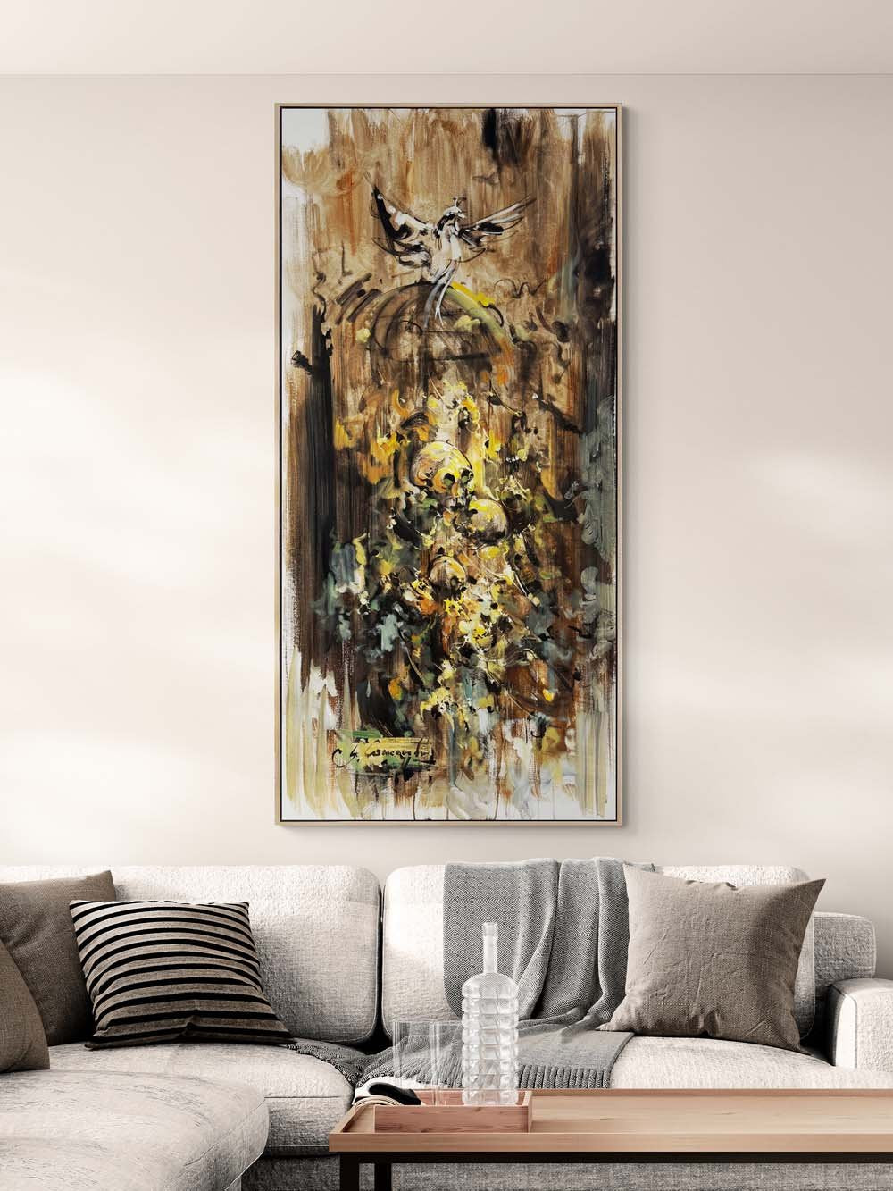 Kafesin İçindeki Çığlık Yağlı Boya Tablosu