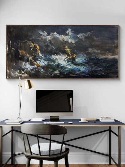 Denizin Kucağında Yağlı Boya Tablosu