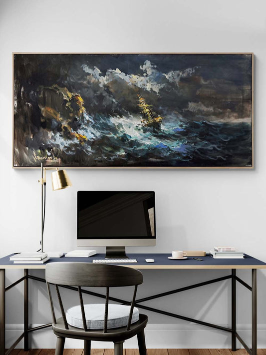 Denizin Kucağında Yağlı Boya Tablosu