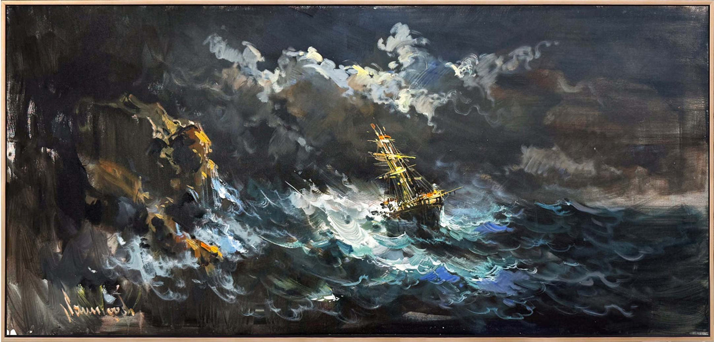 Denizin Kucağında Yağlı Boya Tablosu