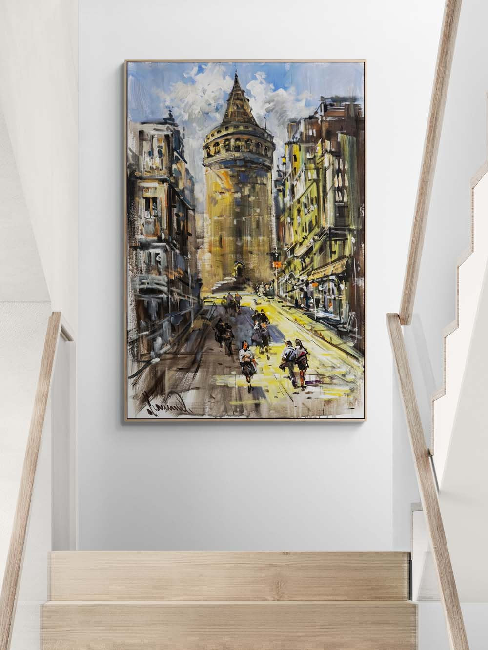 Galata Yollarında Yağlı Boya Tablosu