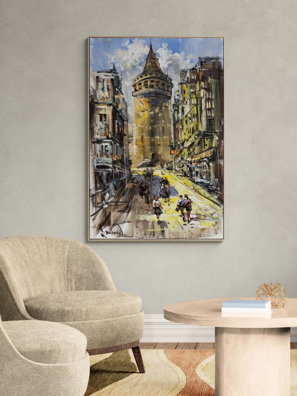 Galata Yollarında Yağlı Boya Tablosu