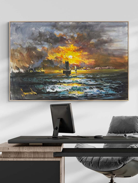 Sessizliğe Yelken Yağlı Boya Tablosu