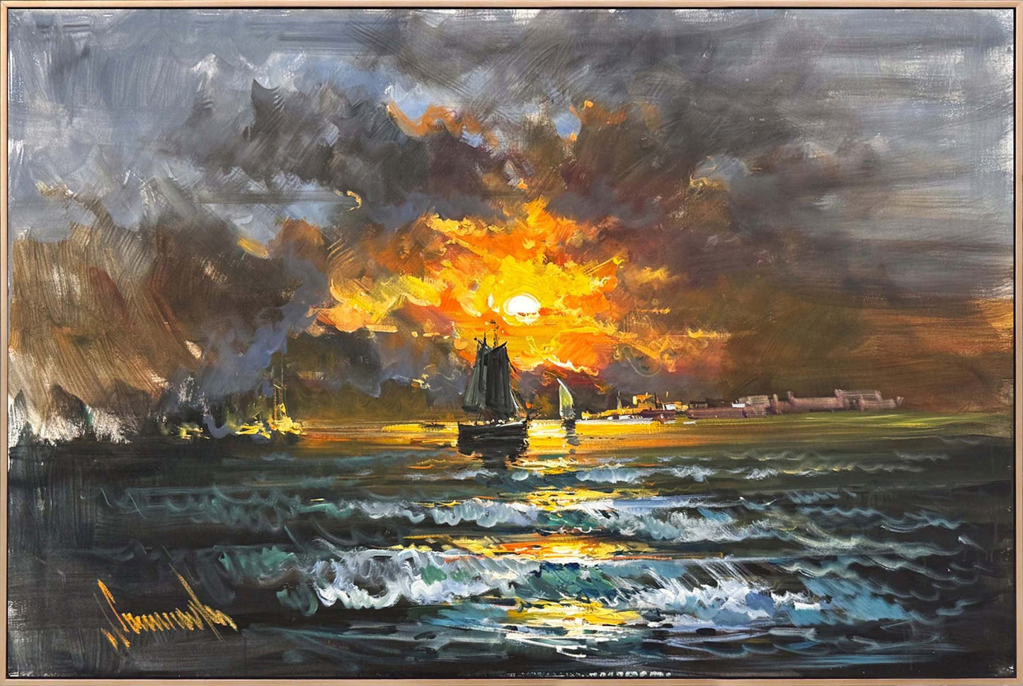 Sessizliğe Yelken Yağlı Boya Tablosu