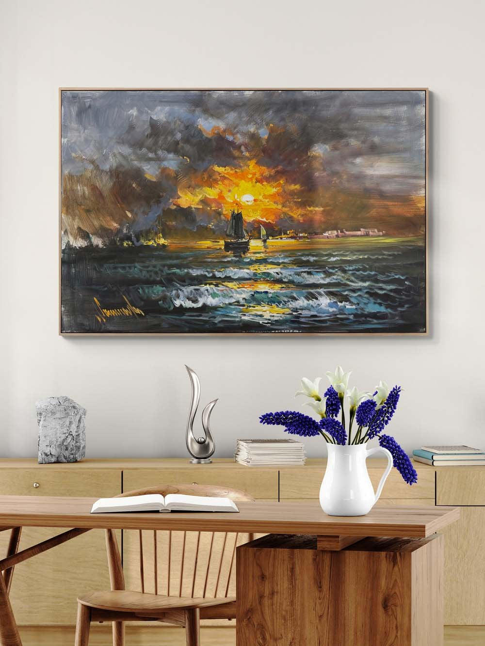 Sessizliğe Yelken Yağlı Boya Tablosu