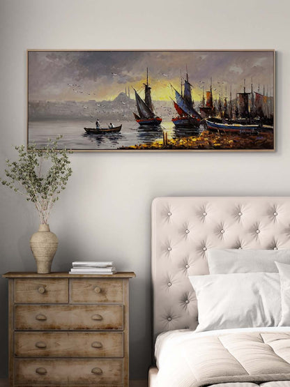 Günün İlk Işığı Boğazda Yağlı Boya Tablosu