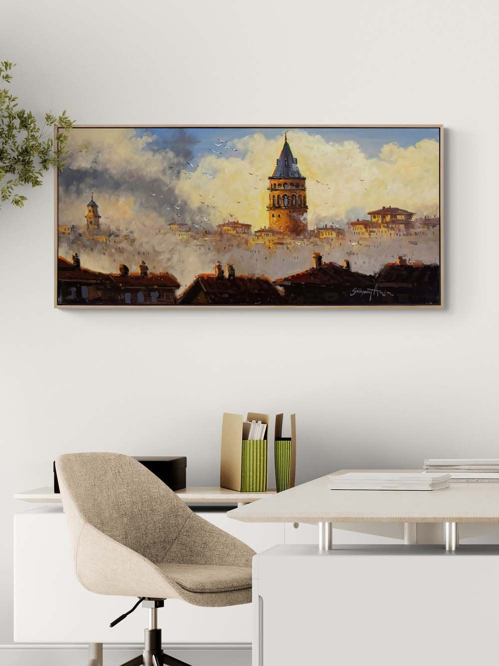 Galata Kulenin Fısıltısı Yağlı Boya Tablosu