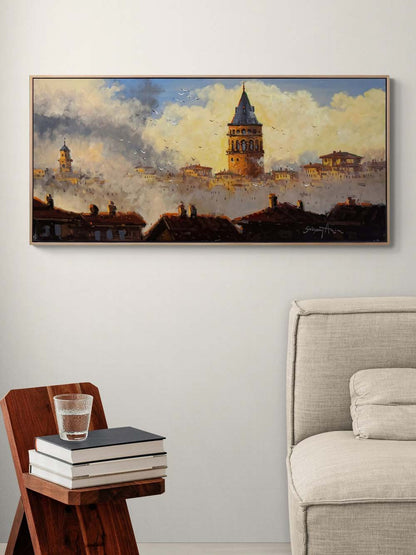 Galata Kulenin Fısıltısı Yağlı Boya Tablosu