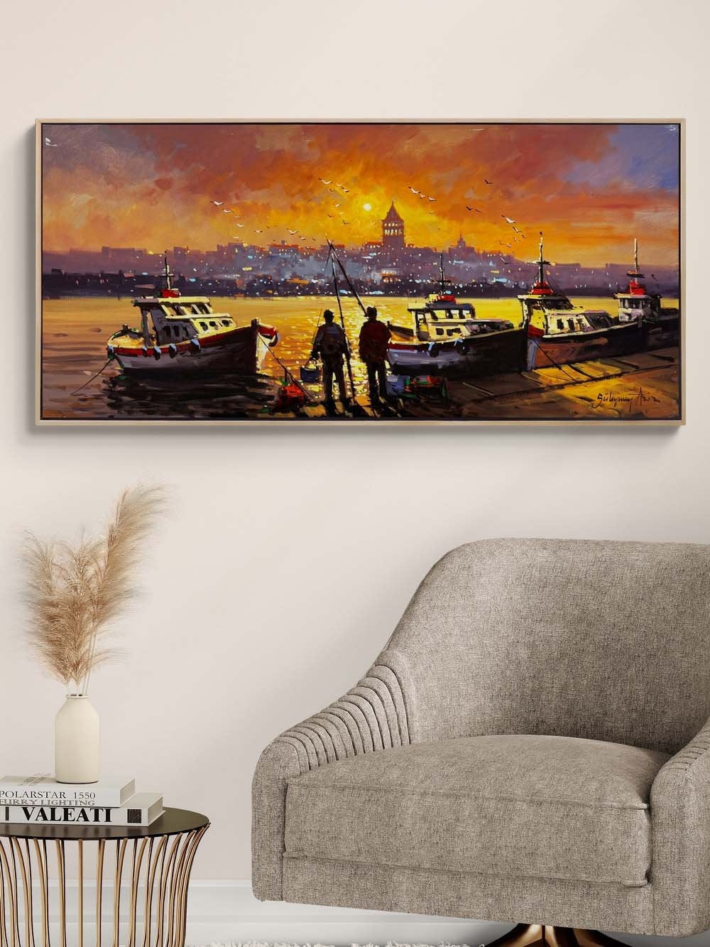 Zamanın Akışında Boğaz Yağlı Boya Tablosu