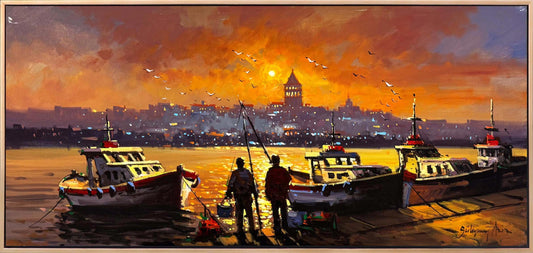 Zamanın Akışında Boğaz Yağlı Boya Tablosu