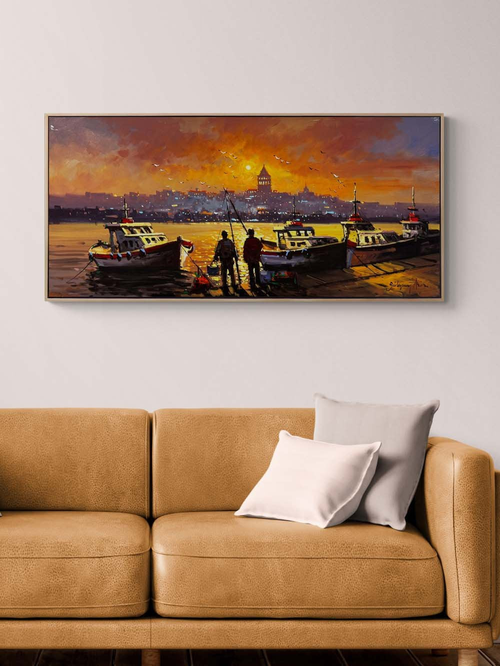 Zamanın Akışında Boğaz Yağlı Boya Tablosu