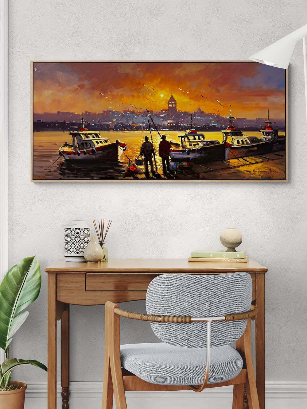 Zamanın Akışında Boğaz Yağlı Boya Tablosu