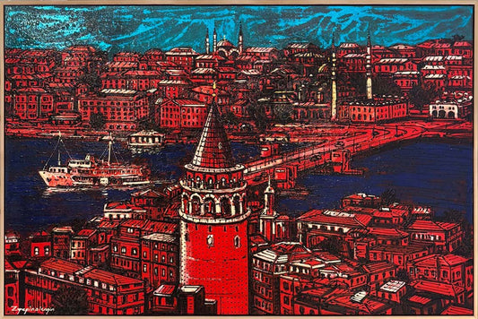 Yedi Tepeden Maviye Yağlı Boya Tablosu