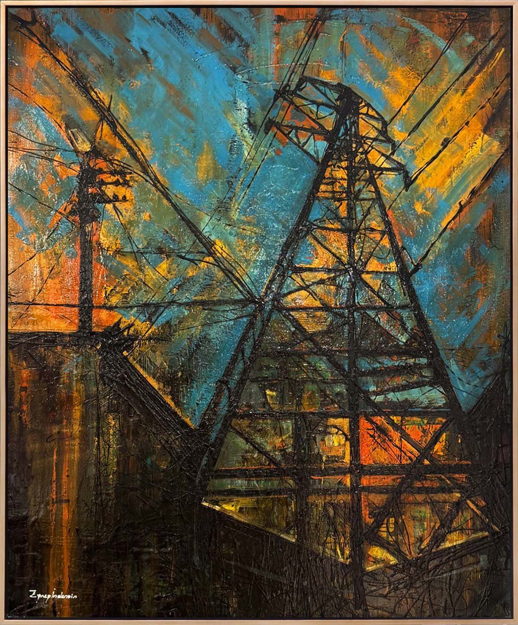 Enerjinin İskeleti Yağlı Boya Tablosu