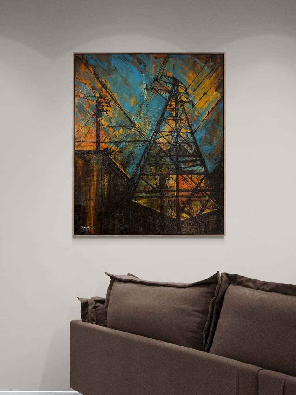 Enerjinin İskeleti Yağlı Boya Tablosu