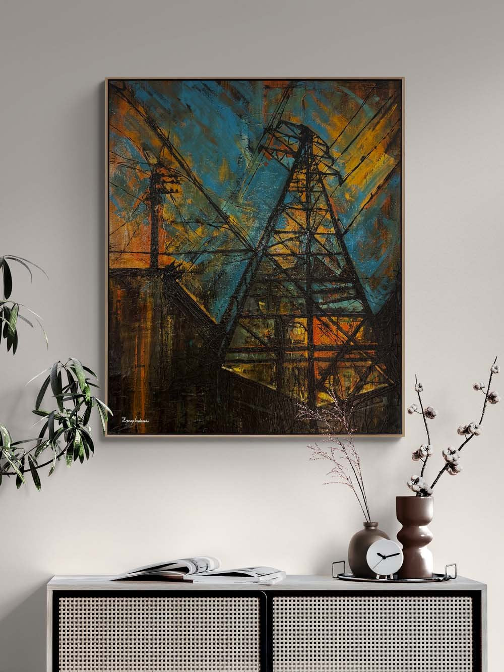 Enerjinin İskeleti Yağlı Boya Tablosu