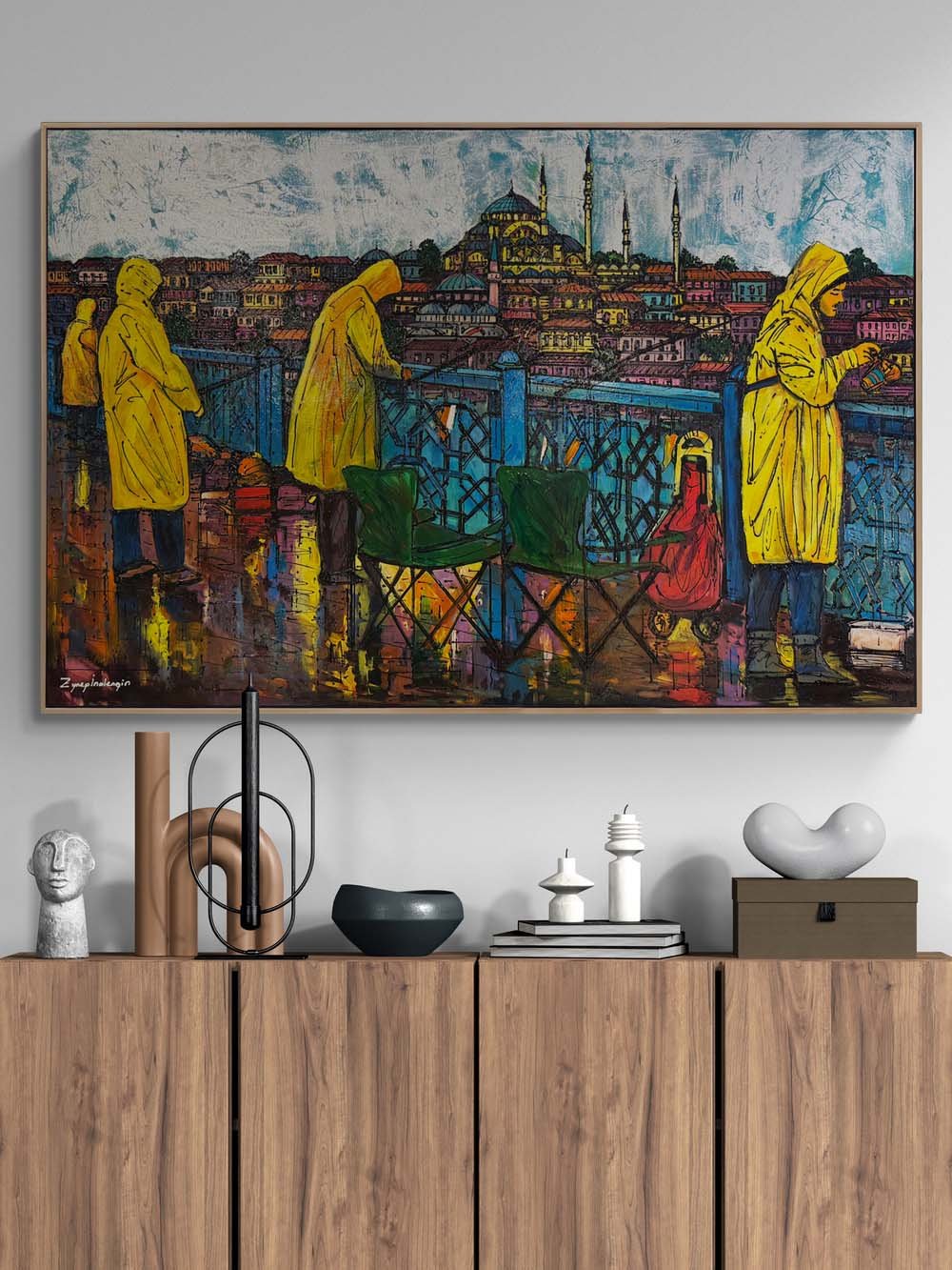 Galata’da Balıkçı Hikâyeleri Yağlı Boya Tablosu