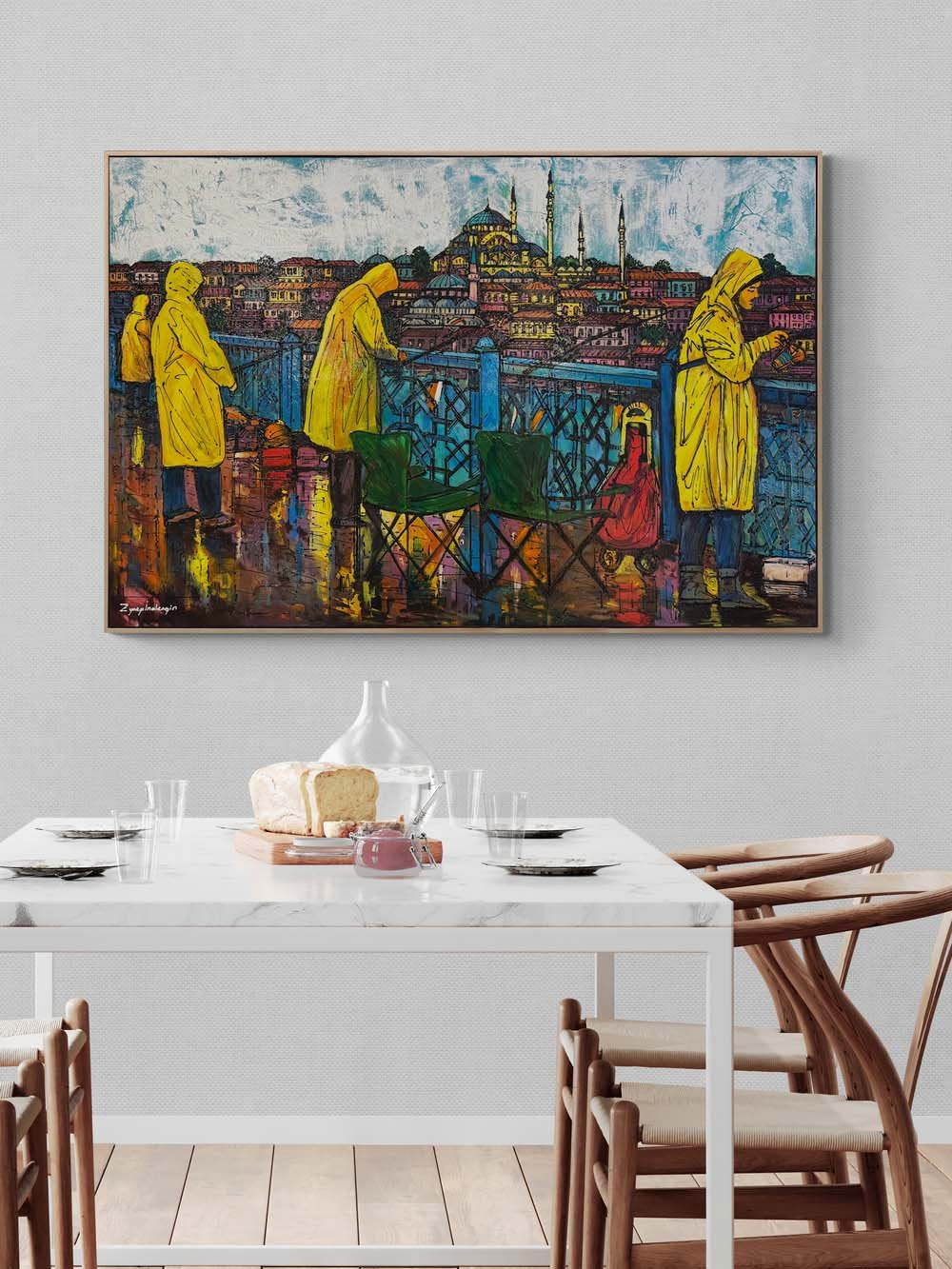 Galata’da Balıkçı Hikâyeleri Yağlı Boya Tablosu