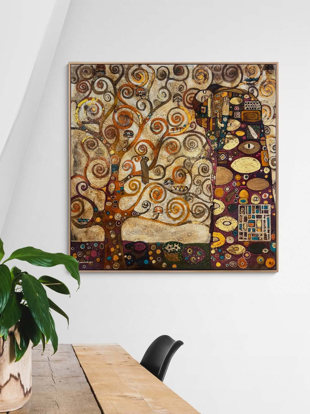 Altın Dallarda Düşler Yağlı Boya Tablosu