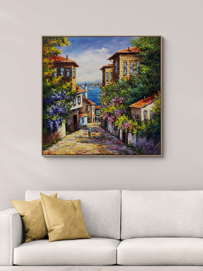 Üsküdar'ın Eski Sokakları Yağlı Boya Tablosu