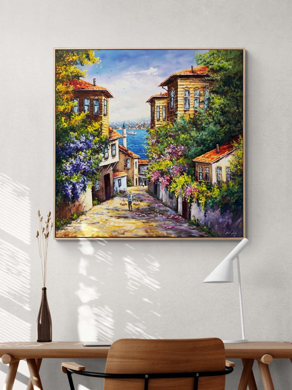 Üsküdar'ın Eski Sokakları Yağlı Boya Tablosu