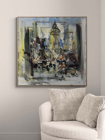 Galata’da Bir Akşamüstü Yağlı Boya Tablosu