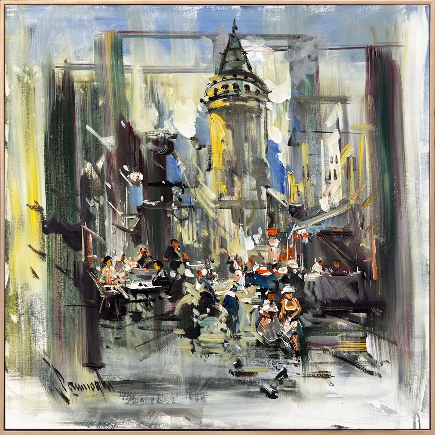 Galata’da Bir Akşamüstü Yağlı Boya Tablosu