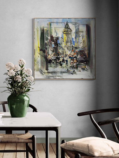 Galata’da Bir Akşamüstü Yağlı Boya Tablosu