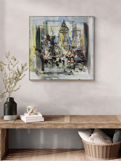 Galata’da Bir Akşamüstü Yağlı Boya Tablosu