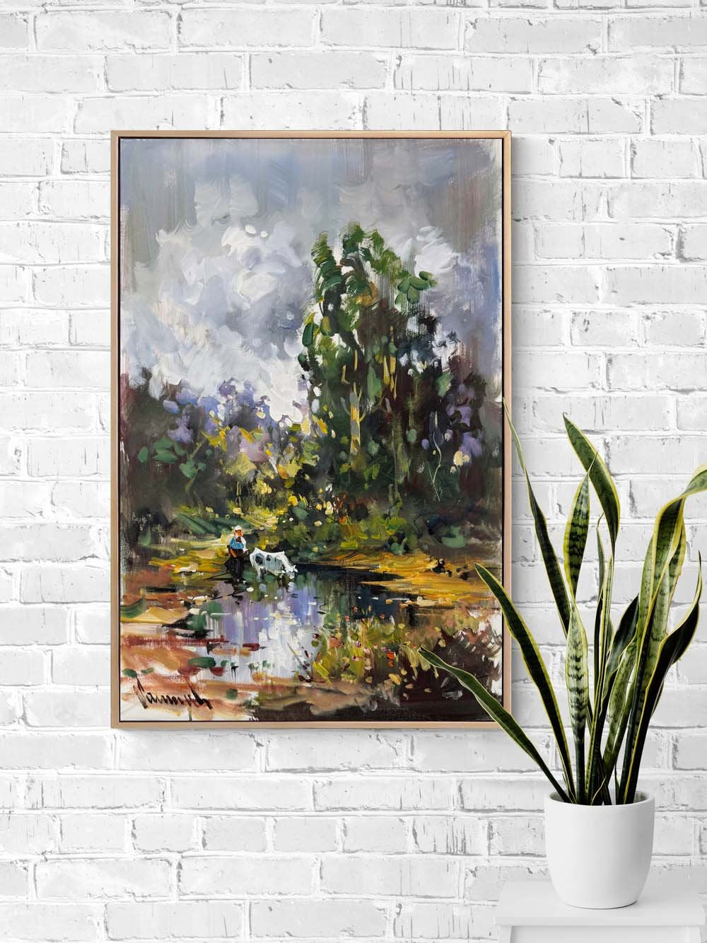 Köyde Sabah Sessizliği Yağlı Boya Tablosu