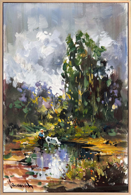 Köyde Sabah Sessizliği Yağlı Boya Tablosu