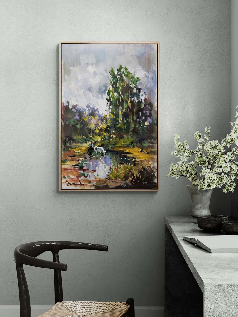 Köyde Sabah Sessizliği Yağlı Boya Tablosu